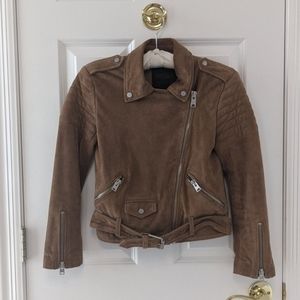 All Saints suede leather biker jacket